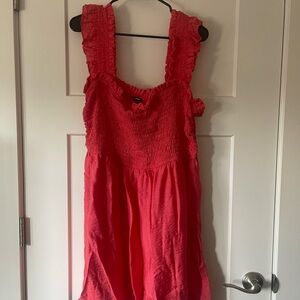 Express Coral Smocked Dress